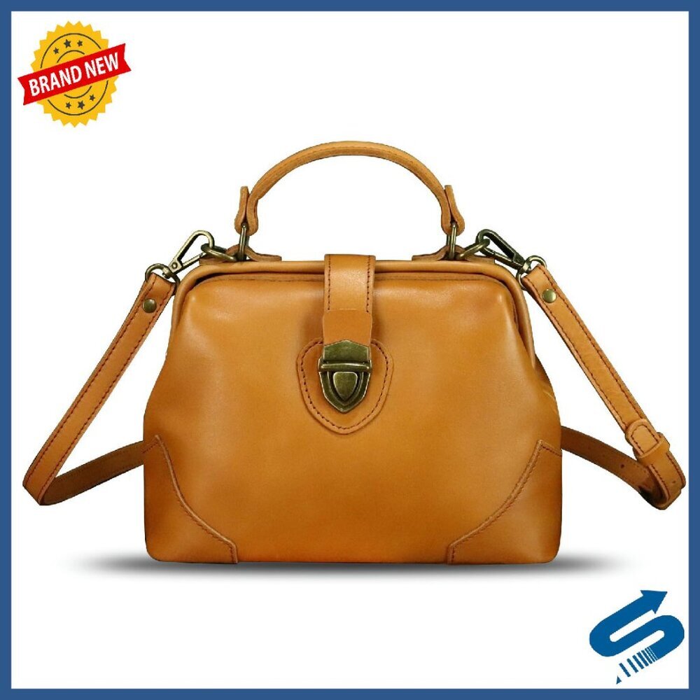 Genuine Leather Crossbody Bag Small Satchel Phone Purse Vintage Style